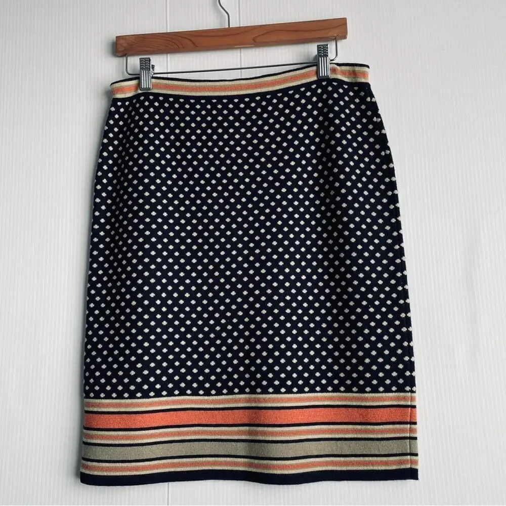 Anthropologie Sparrow Merino Wool Blend Skirt Size Medium polka dot